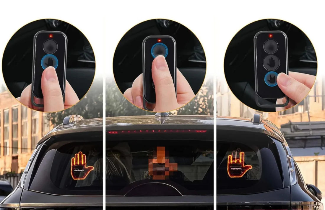 BackHand LED gesture display mounted in rear window