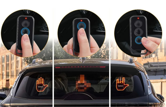 BackHand LED gesture display mounted in rear window