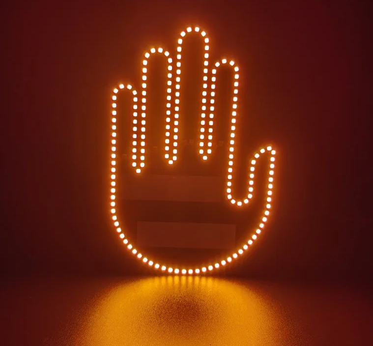 BackHand glowing thank-you hand gesture