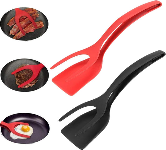 Egg Flipper Silicone 2-in-1 Spatula and Tongs for frying