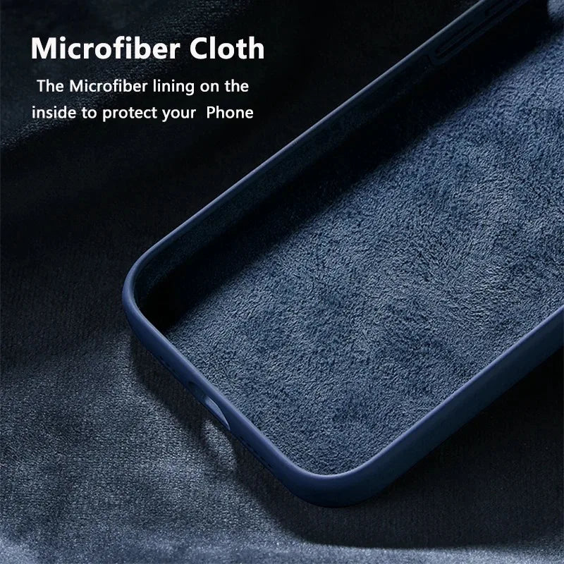 Silicone Microfiber Velvet Case for the iPhone 15 with Logo